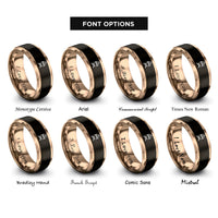 font options for inside engraving on black & rose gold kamado grill rings