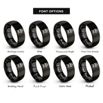 font options for inside engraving on black kamado grill rings