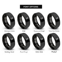 font options for inside engraving on black kamado grill rings