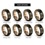font options for inside engraving on gunmetal & rose gold kamado grill rings