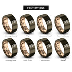 font options for inside engraving on gunmetal & rose gold kamado grill rings