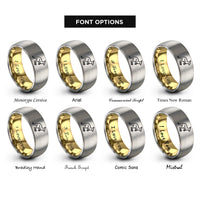 font options for inside engraving on gold & silver kangaroo australia rings