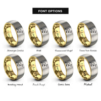 font options for inside engraving on gold & gray kangaroo australia rings