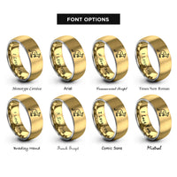 font options for inside engraving on gold & silver kangaroo australia rings