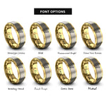 font options for inside engraving on gold & silver kangaroo australia rings