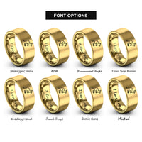 font options for inside engraving on gold kangaroo australia rings