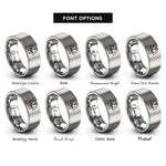 font options for inside engraving on silver karate gi rings