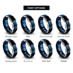 font options for inside engraving on blue & gray karate punch rings