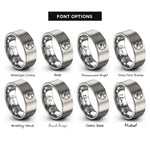 font options for inside engraving on silver karate punch rings