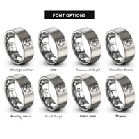 font options for inside engraving on silver karate punch rings