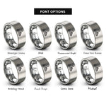 font options for inside engraving on grey kart racer rings