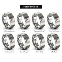 font options for inside engraving on grey kart racer rings