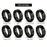 font options for inside engraving on black kathi roll rings