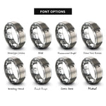 font options for inside engraving on gray kathi roll rings
