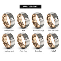 font options for inside engraving on rose gold & gray kathi roll rings