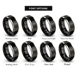 font options for inside engraving on black & gray kawaii cat rings