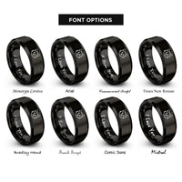 font options for inside engraving on black kawaii cat rings