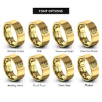 font options for inside engraving on gold kawaii pancake stack rings