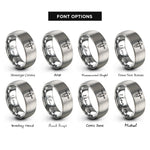 font options for inside engraving on gray kayak rings