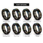 font options for inside engraving on gunmetal & blue kayak rings