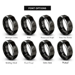 font options for inside engraving on black & grey kayaker rolling rings