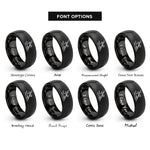 font options for inside engraving on black kayaker rolling rings