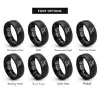 font options for inside engraving on black kayaker rolling rings