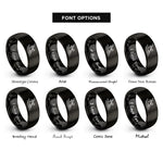 font options for inside engraving on black kayaker rolling rings