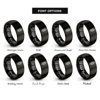 font options for inside engraving on black kebab skewer rings