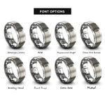 font options for inside engraving on grey kebab skewer rings
