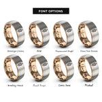 font options for inside engraving on rose gold & silver kebab skewer rings