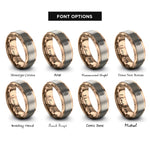 font options for inside engraving on rose gold kebab skewer rings