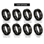 font options for inside engraving on black keg rings