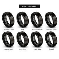 font options for inside engraving on black keg rings