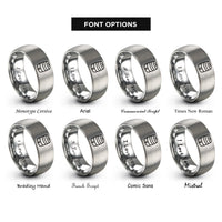 font options for inside engraving on gray keg rings