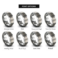 font options for inside engraving on gray keg rings