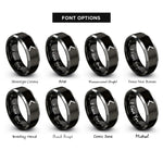 font options for inside engraving on black & gray kenaz rings