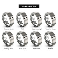 font options for inside engraving on gray kenaz rings