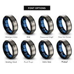 font options for inside engraving on black & blue & gray kendo shinai rings