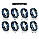 font options for inside engraving on blue & grey kendo shinai rings