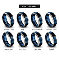 font options for inside engraving on blue & grey kendo shinai rings