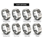 font options for inside engraving on gray kendo shinai rings