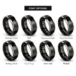 font options for inside engraving on black & grey kennel crate icon rings