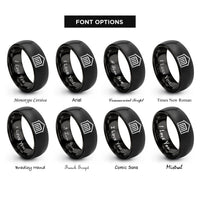 font options for inside engraving on black kennel crate icon rings