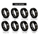 font options for inside engraving on black kennel crate icon rings
