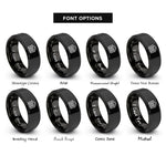 font options for inside engraving on black kennel crate icon rings