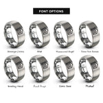 font options for inside engraving on gray kennel crate icon rings