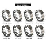 font options for inside engraving on grey kennel crate icon rings
