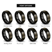 font options for inside engraving on gunmetal & black kennel crate icon rings