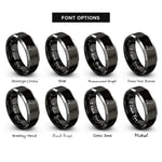 font options for inside engraving on black & grey kestrel rings
